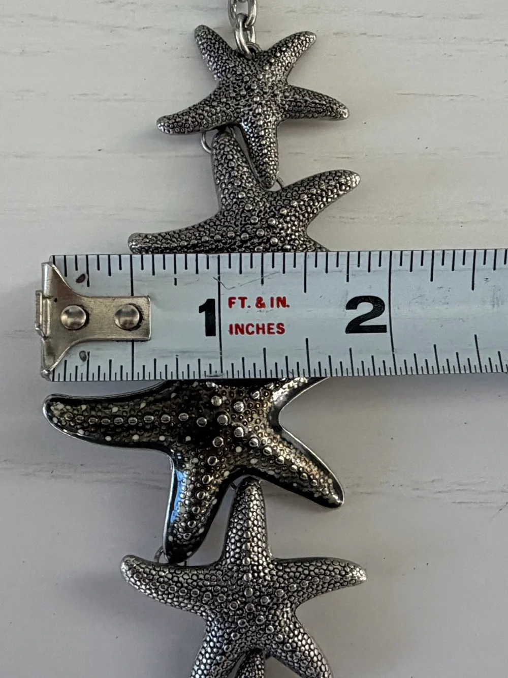 Starfish Link Bracelet in Antique Silver Tone